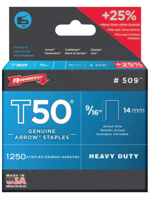  50016 T50 9/16 in. STAPLES1250/PK .050 WIRE