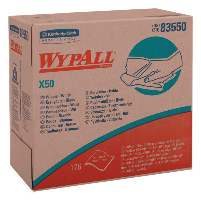  (BOX/176) WYPALL X50 WIPERS WHITE 8.34 in. X 12.5 in.