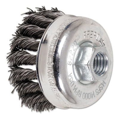  2-3/4 in. KNOT WIRE CUP BRUSH .020 CS WIRE 5/8-11 T